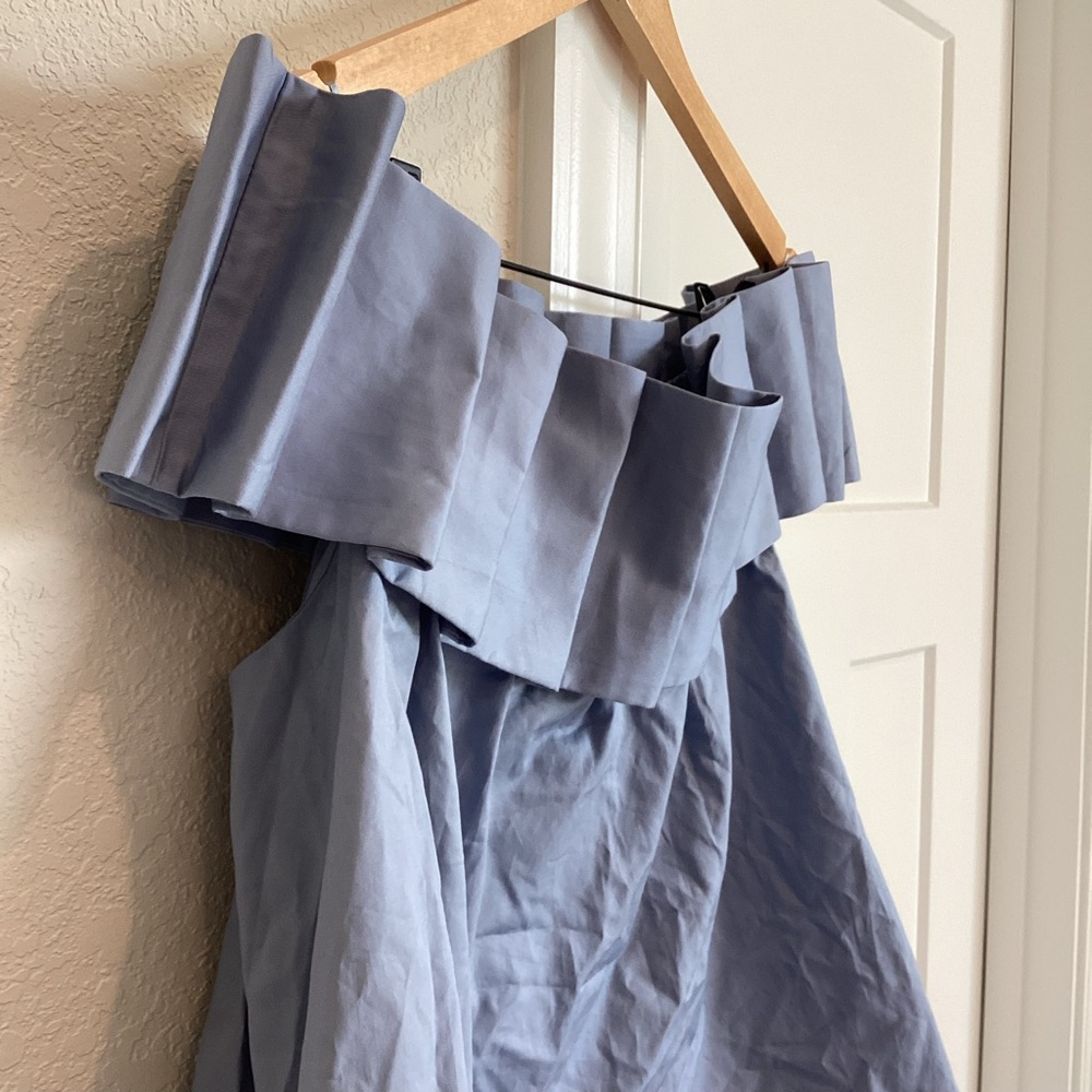 Anthropologie Off The Shoulder Pleated Swing Top New Small Blue Mare Mare - Picture 6 of 12